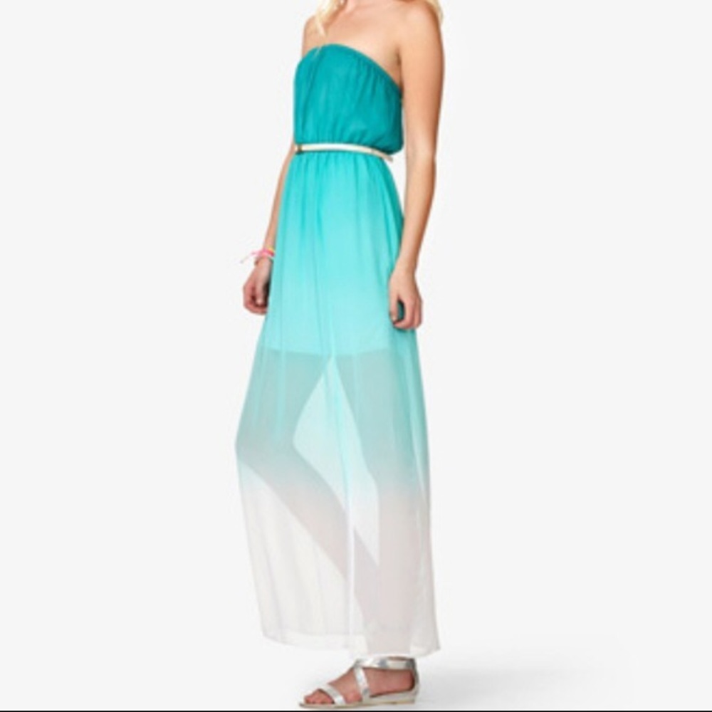 Forever 21 Summer blue ombré maxi dress